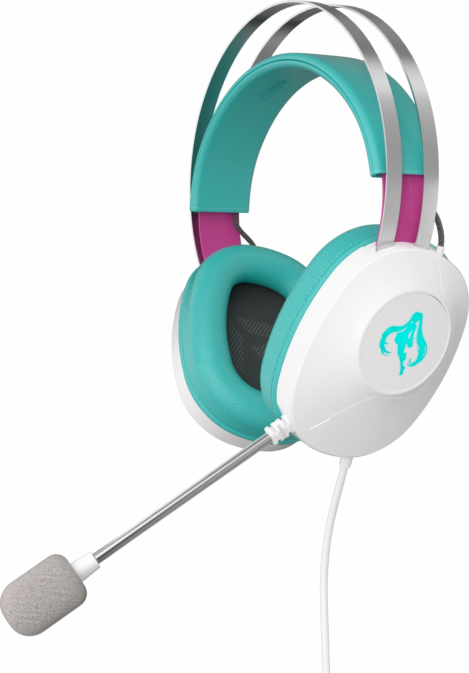 Gaming slušalke TUF Gaming H1 Gen II Hatsune Miku Edition ASUS, z mikrofonom, za PS5, bele/modre