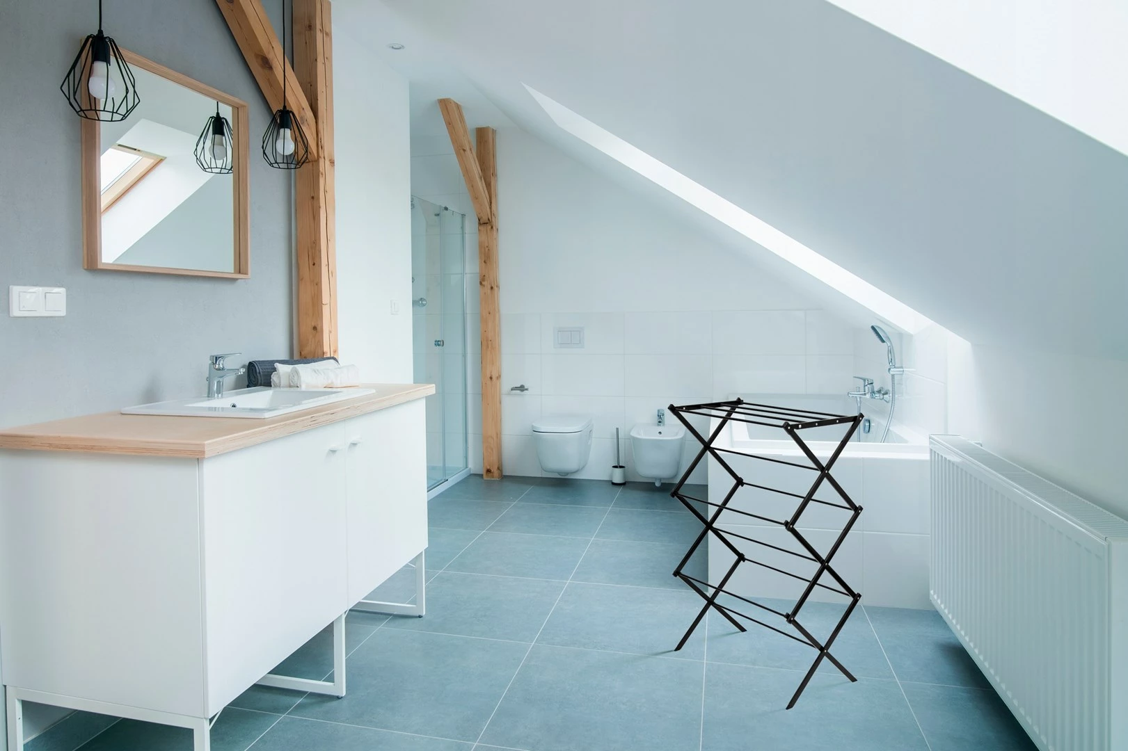 Stojalo za sušenje perila PROMIS TORINO, navpično, črno