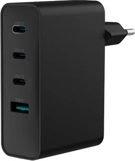 Močan polnilec Natec Ribera GaN 100W, USB-A + 3× USB-C, črn