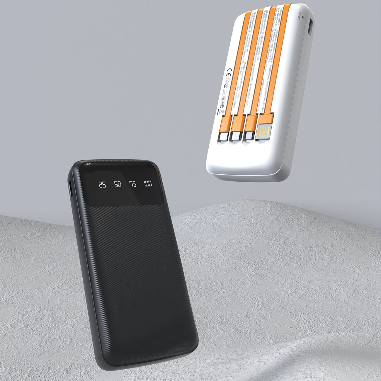 Prenosna baterija 10000 mAh, 5 izhodov, integrirani kabli USB‑C/micro USB/Lightning, 15 W (3 A), črna Dudao K6Pro