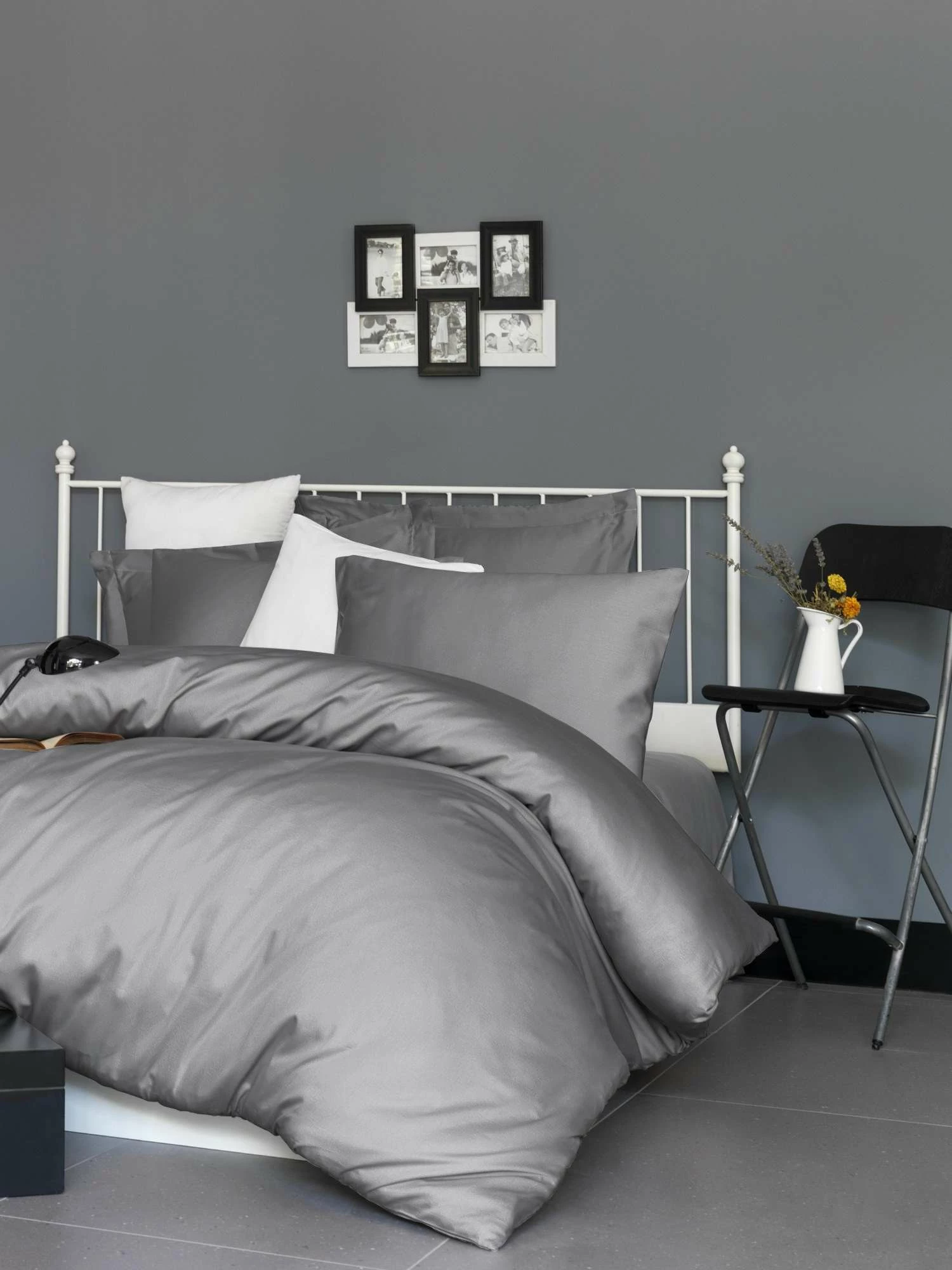 Rjuha z elastiko XL, saten, temno siva, L'essentiel