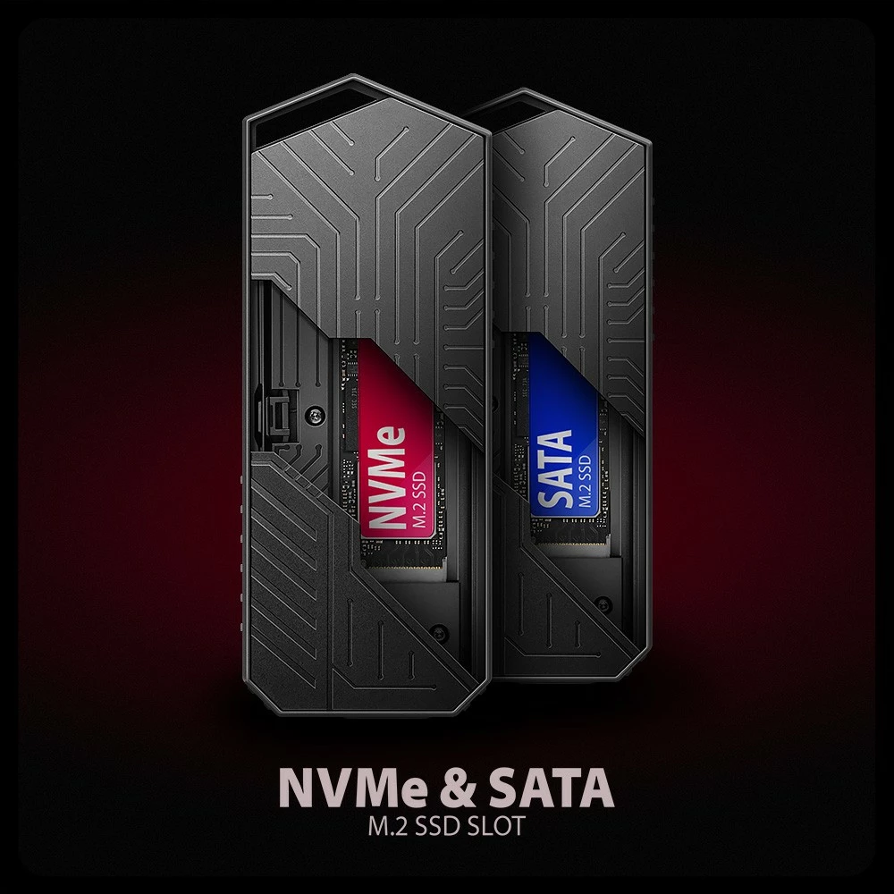 Zunanji aluminijast ohišje za SSD M.2 NVMe/SATA, USB-C 3.2 Gen 2, AXAGON EEM2-GAM, črno Zunanji aluminijast ohišje za SSD M.2 NVMe/SATA, USB-C 3.2 Gen 2, AXAGON EEM2-GAM, črno