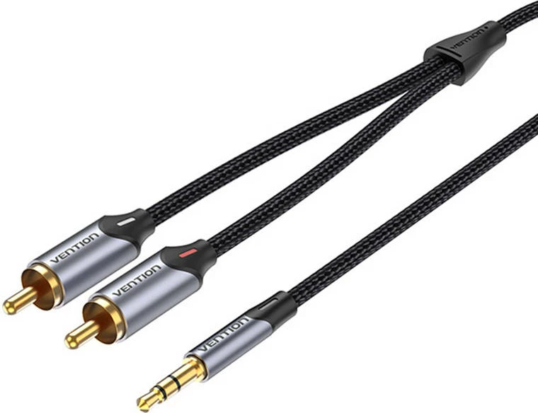 Audio kabel 2xRCA na 3,5 mm, 8 m, siv — Vention BCNBK