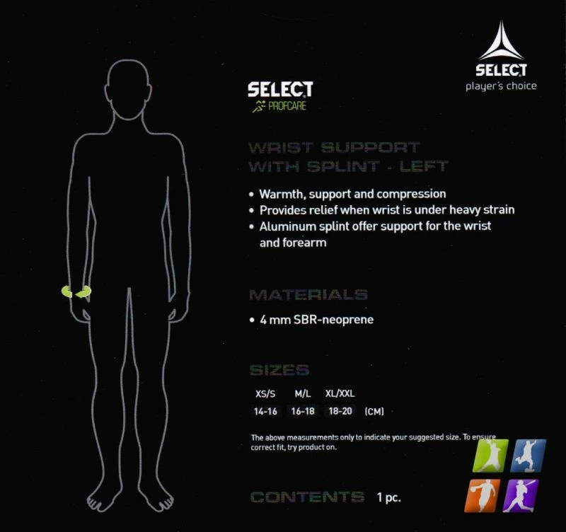 Medenjak zaščitnik za zapestje Select Profcare, za moške in ženske