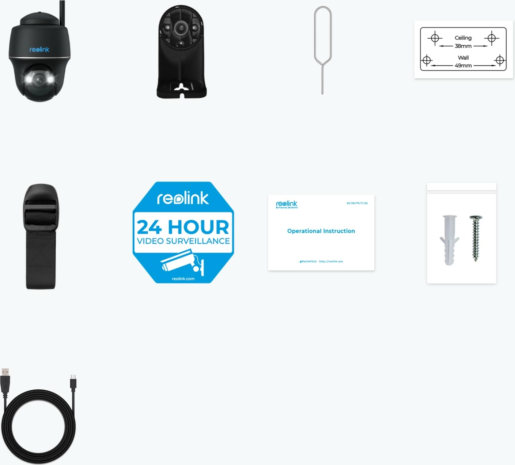 Pan & Tilt varnostna kamera Reolink Argus B430-B, 5MP, Wi‑Fi, črna