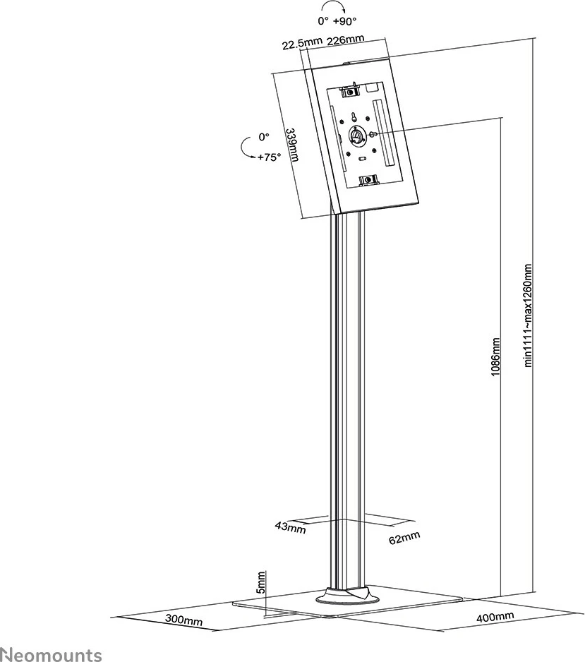 Držalo za tablični računalnik Newstar Neomounts FL15-650WH1, 9,7–11 palcev, belo Držalo za tablični računalnik Newstar Neomounts FL15-650WH1, 9,7–11 palcev, belo