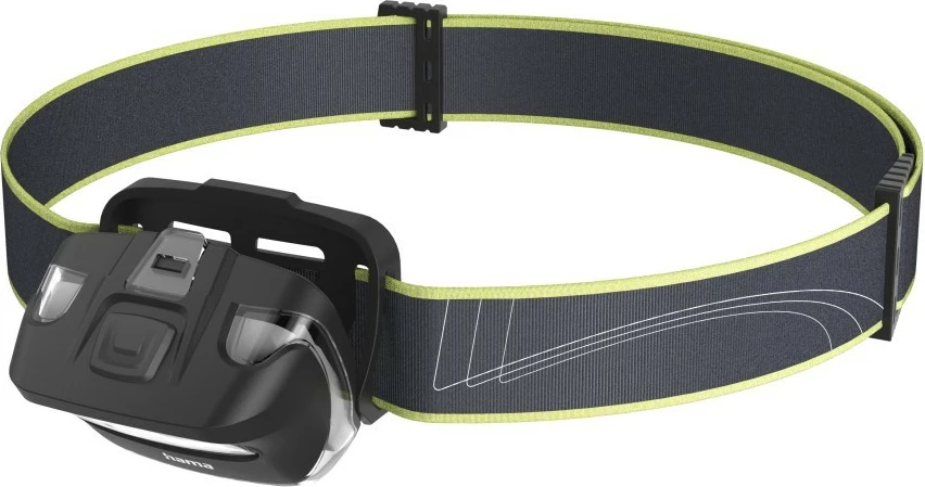 Čelna svetilka 110 lm, 2 načina osvetlitve, nastavljiv kot, IP20, na baterije AAA, Hama HL100, črna