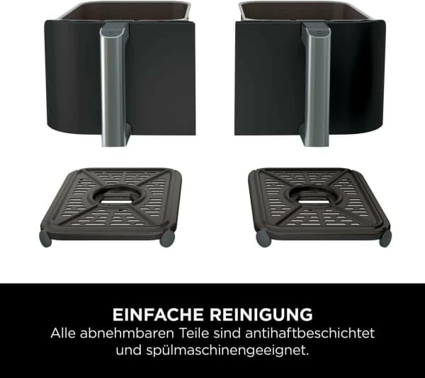 Air fryer Ninja Foodi AF200EU, 7,6 L, 2 košari, 2400 W, črn