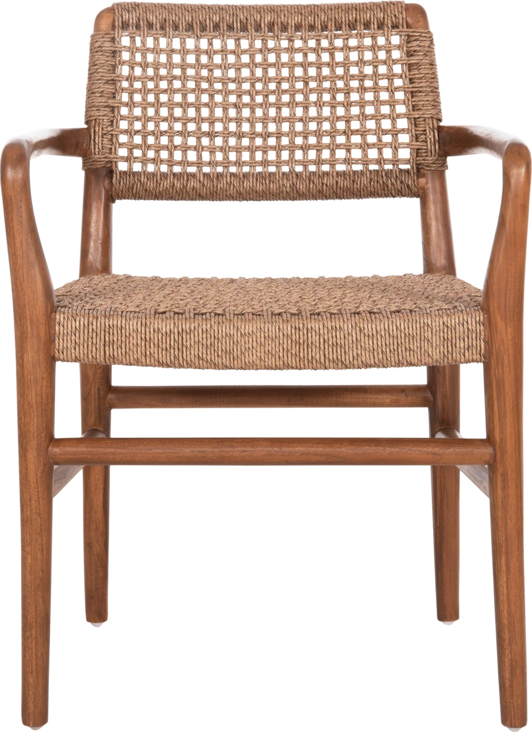 Jedilniški naslanjač ROSCO FH6132.01 iz tikovine v barvi oreha-VIRO vrv v rjavi 56x54,5x78Hcm