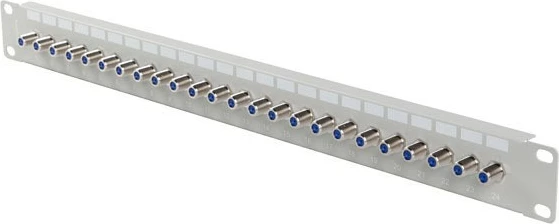 Patch panel, 24 priključkov, 19-palčni, tip F, siv Lanberg PPRF-R624-S