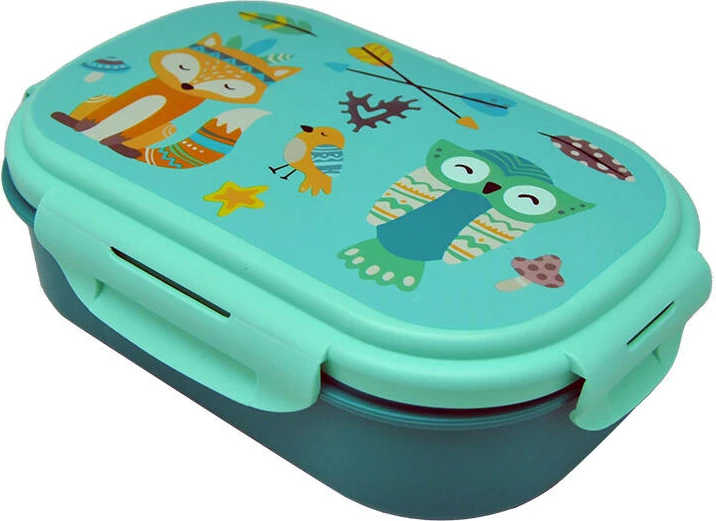 Škatla za zajtrk s priborom, KiDS Licensing KL11345 Jungle, zelena