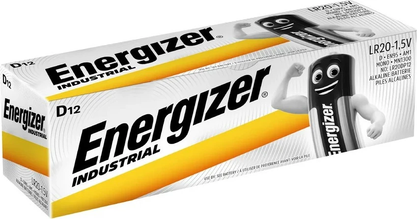 Industrijske baterije D LR20, 1,5 V, paket 12 kosov, Energizer