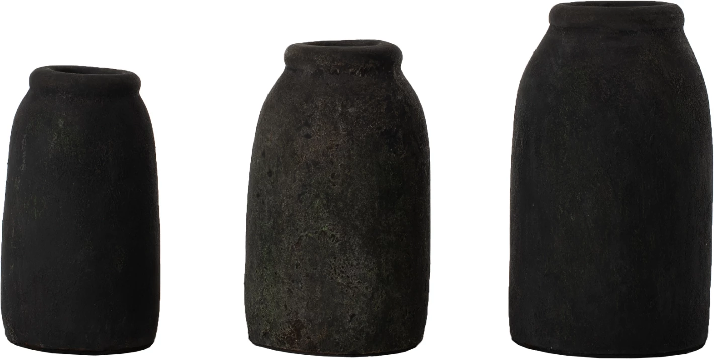 Dekorativne vaze 3 kosi FH7711 v terakoti fosilno siva