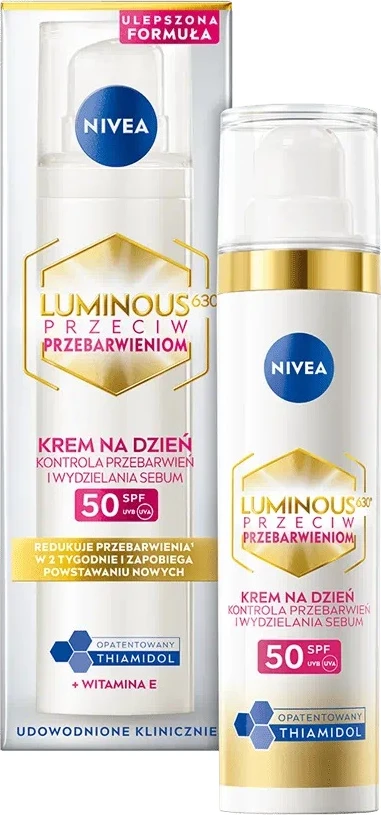 Dnevna krema proti razbarvanju SPF50 Nivea Luminous630, 40 ml, za ženske