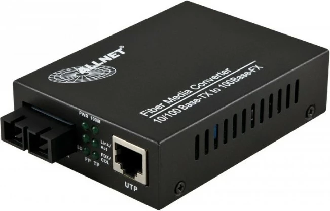 Konverter medijev ALLNET ALL-MC102-SC-MM, Fast Ethernet, 100 Mbit/s, črn