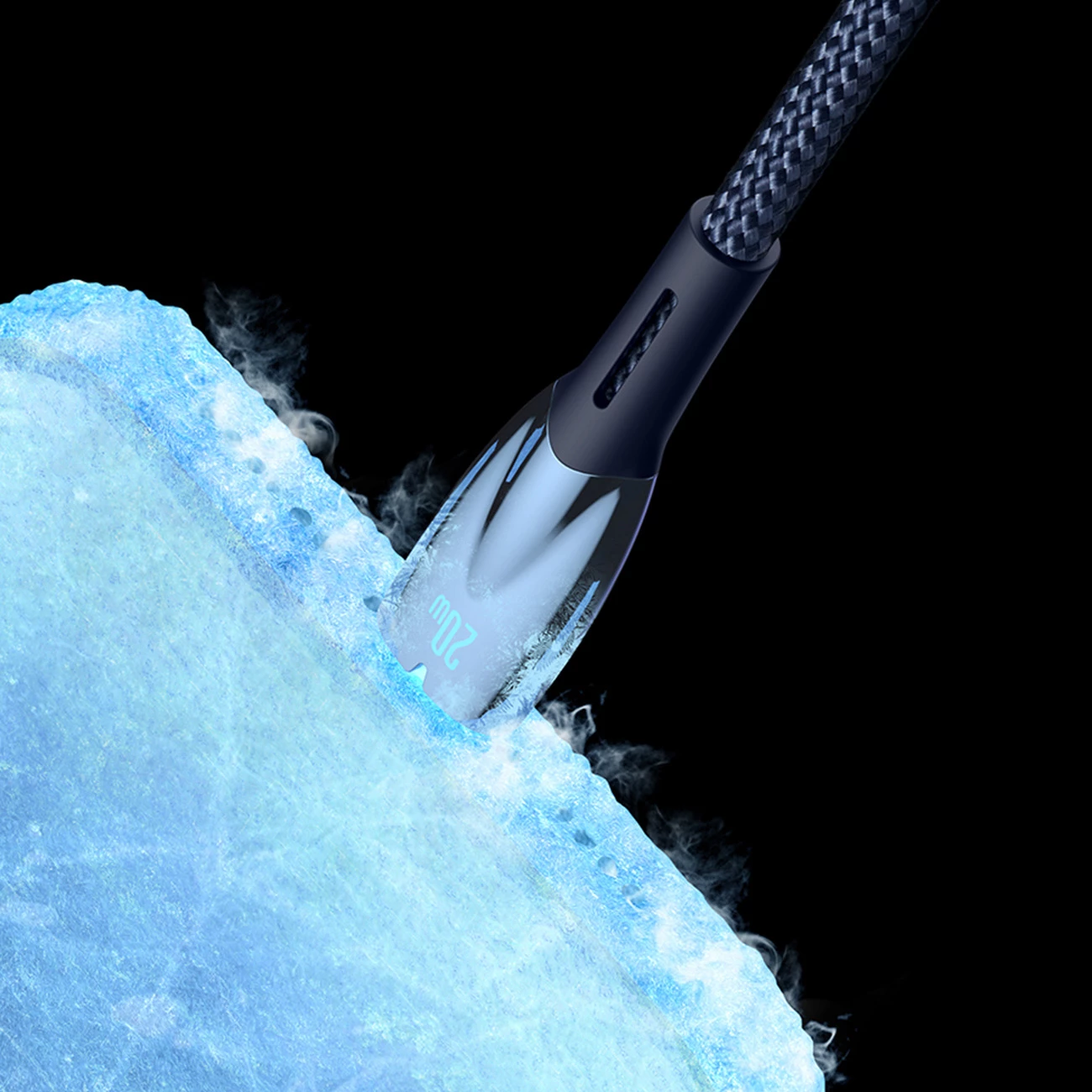 Hitri polnilni kabel Baseus Glimmer Series USB-C, 2 m, 100 W, 480 Mbps, črn