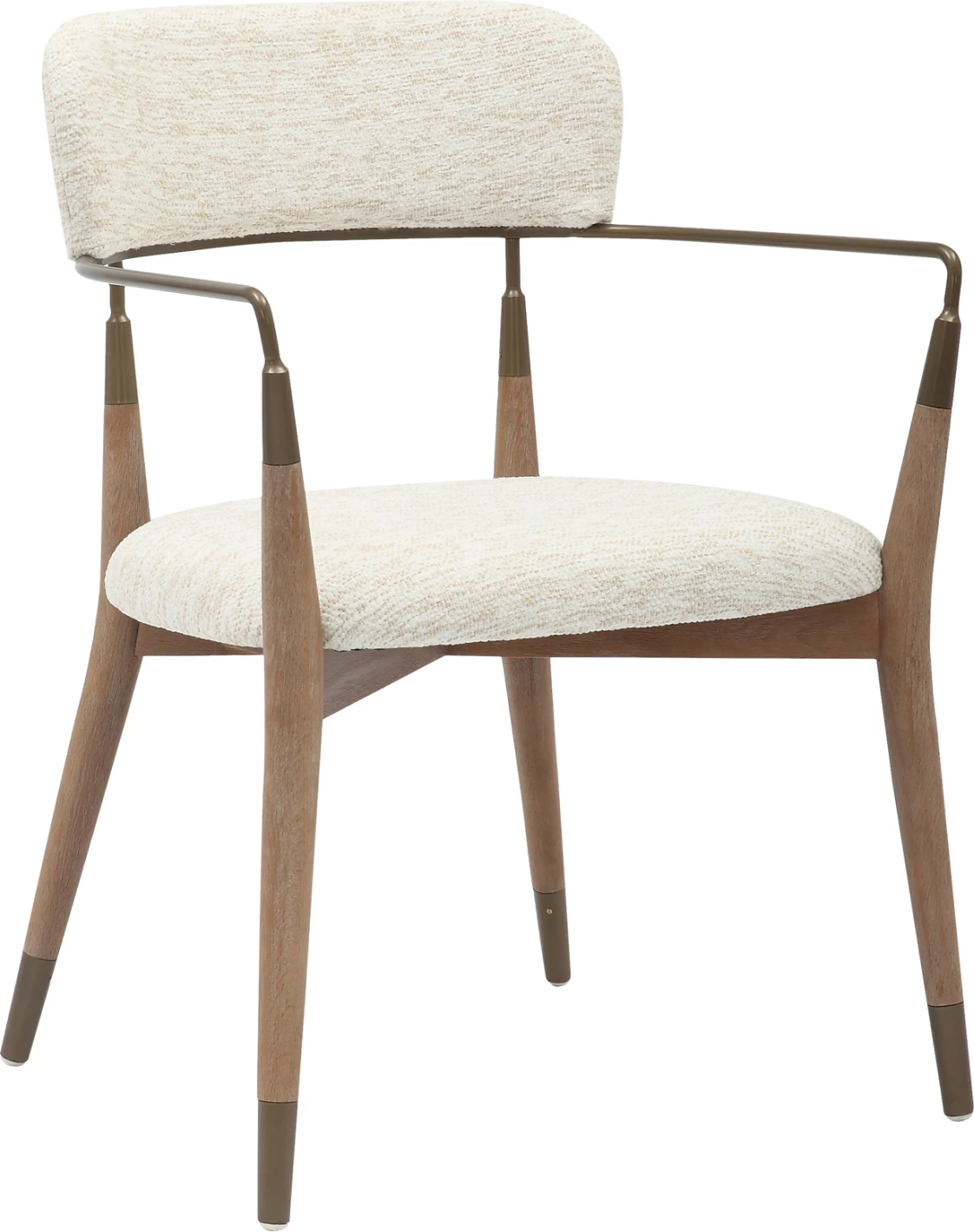 Jedilniški naslanjač ROY FH9978.01 bukove noge-kovinske roke-tkanina v barvi ecru 51x48x77,5Hcm, set 2 kosov