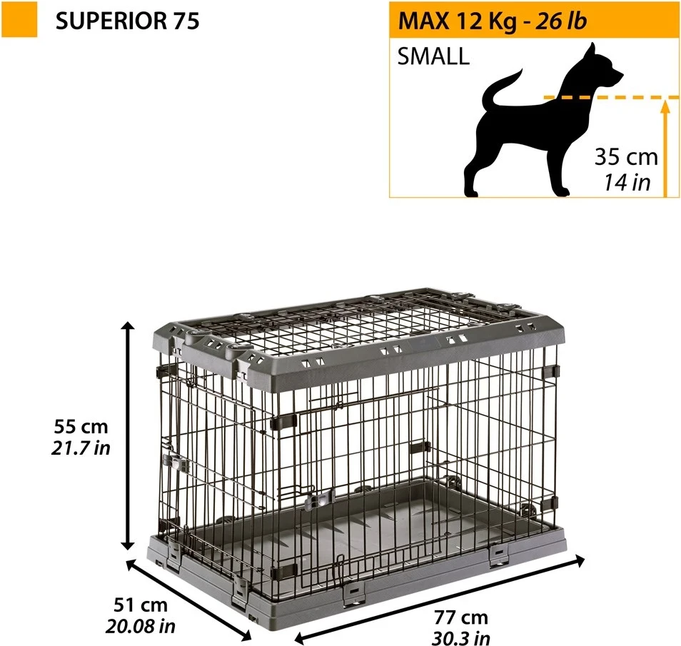 Kavez za pse Ferplast Superior 75, 77 x 51 x 55 cm