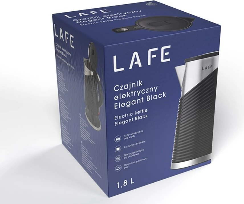 Električni kuhalnik vode Lafe LAFCZA47468, 1,8 L, 1800 W, črn/nerjaveče jeklo