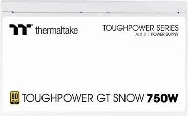 Napajalnik 750 W, 80 PLUS Gold, modularni ATX3.1, Snow, bel, Thermaltake ToughPower GT