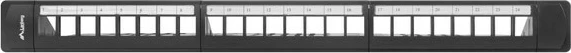Prazni panel za omrežje, 24 mest, 1U, 19'', z organizatorjem - Lanberg PPKS-1124-B, črn