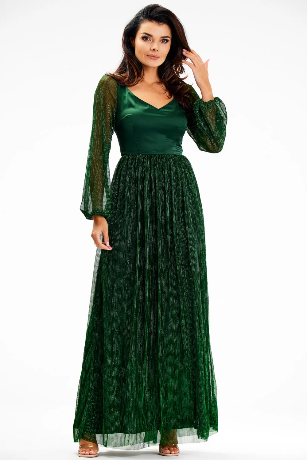 Dolga obleka Awama 189438, zelena