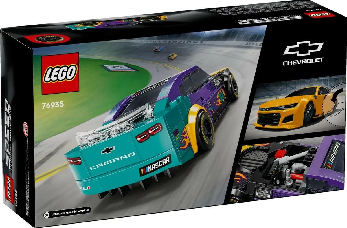 Dirkalni komplet LEGO Speed Champions NASCAR Next Gen Chevrolet Camaro ZL1, 328 kock, za otroke 9+ let, večbarven