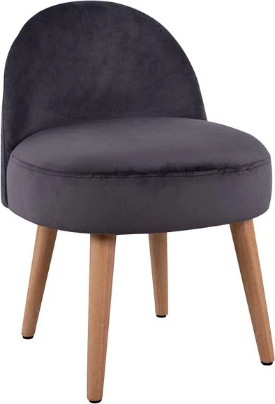 Žametni stol z naslonom Yasmine siv FH8395.01 47x43x63,5cm