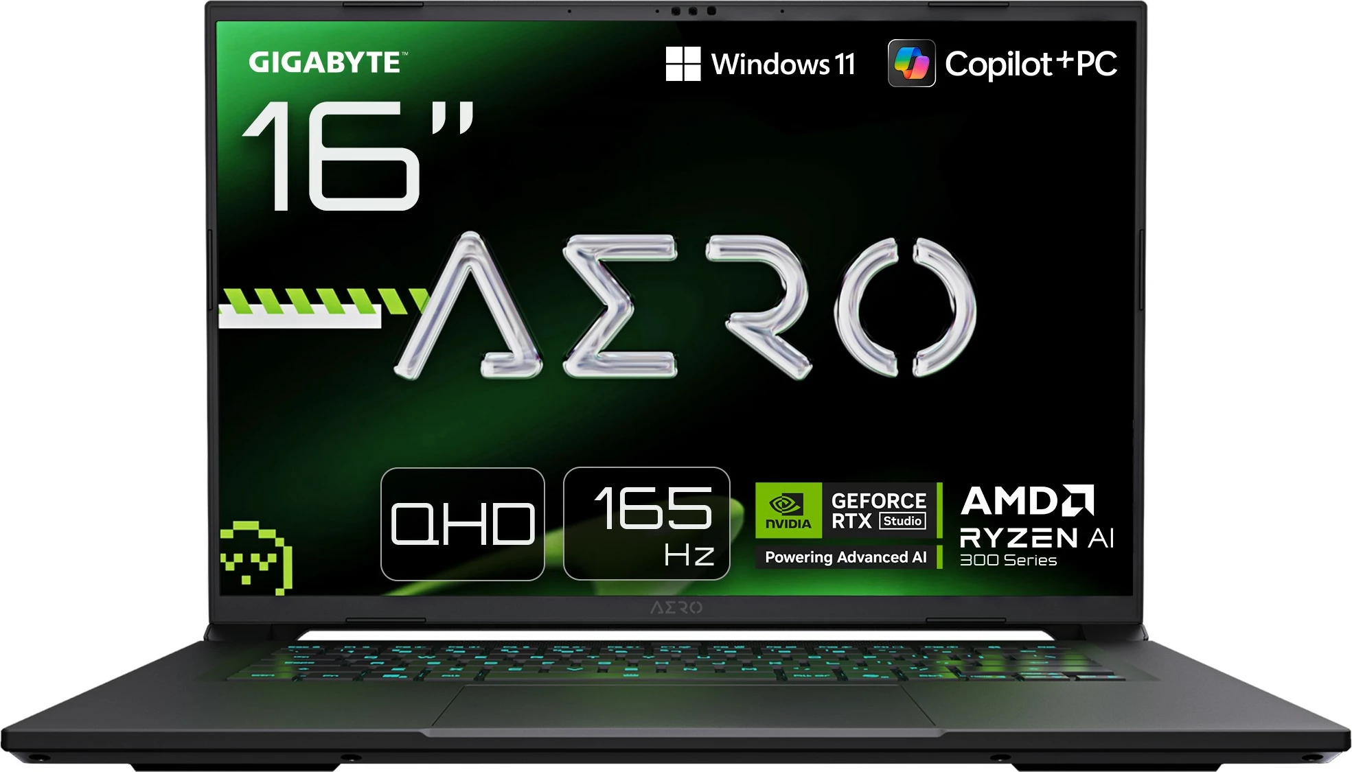 Gaming prenosnik 16" QHD z AMD Ryzen AI, GeForce RTX, 8GB, 1TB SSD, Space Gray - Gigabyte Aero X16