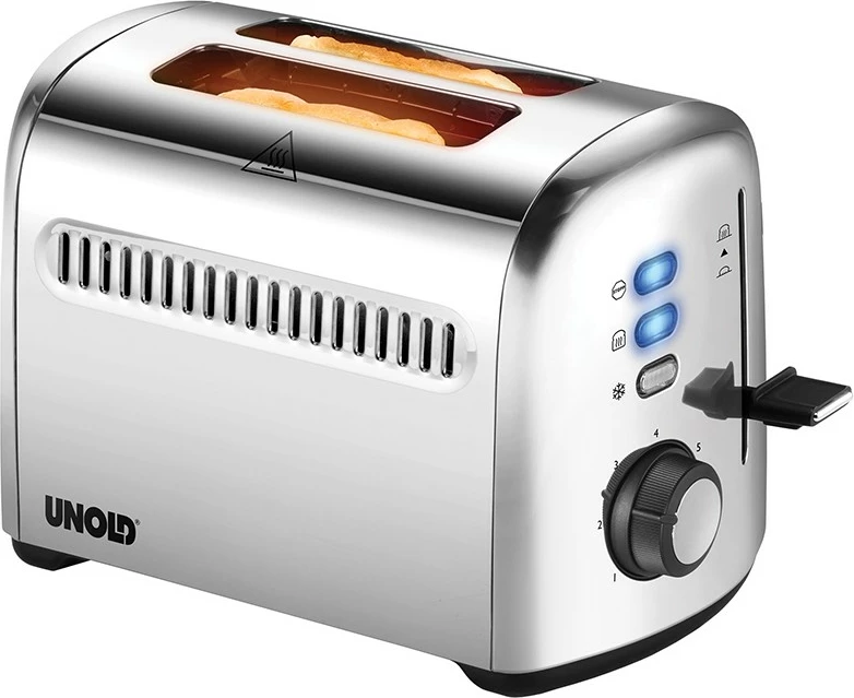 Toaster retro za 2 rezini UNOLD, 2 rezini, 7 stopenj, inox