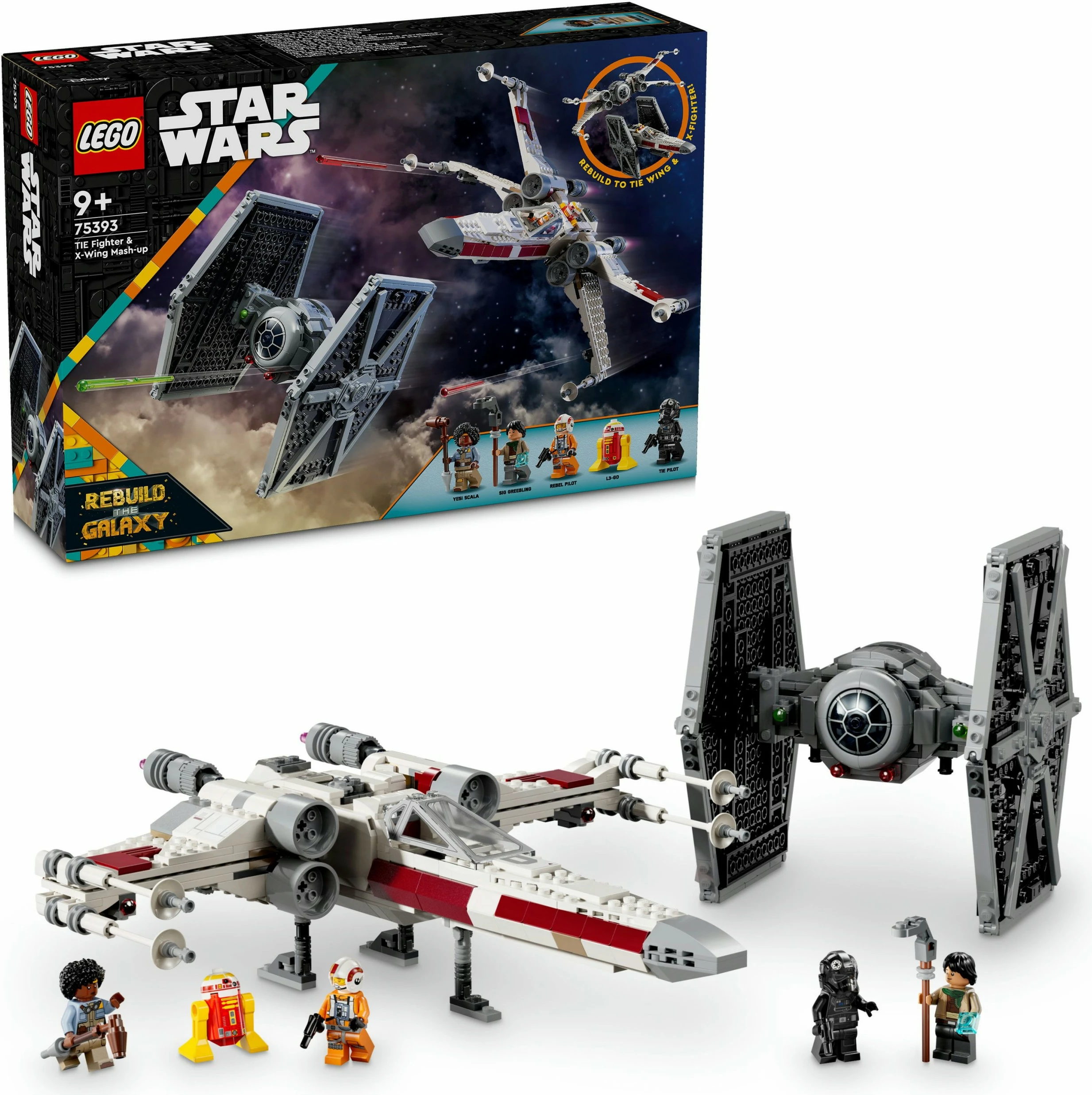 Set gradnje TIE Fighter in X-Wing Mash-up LEGO, 1063 delov, večbarven