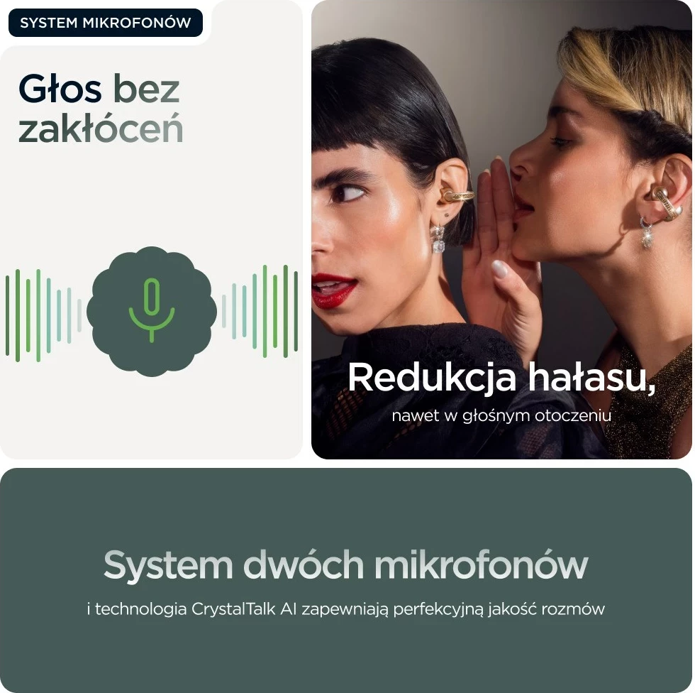 Brezžične slušalke z ušesnim trakom Motorola moto buds loop, zelene