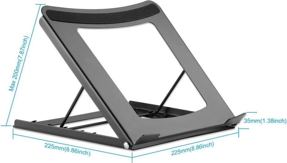 Stojalo za prenosnik 15,6", 5 položajev, črno - Manhattan