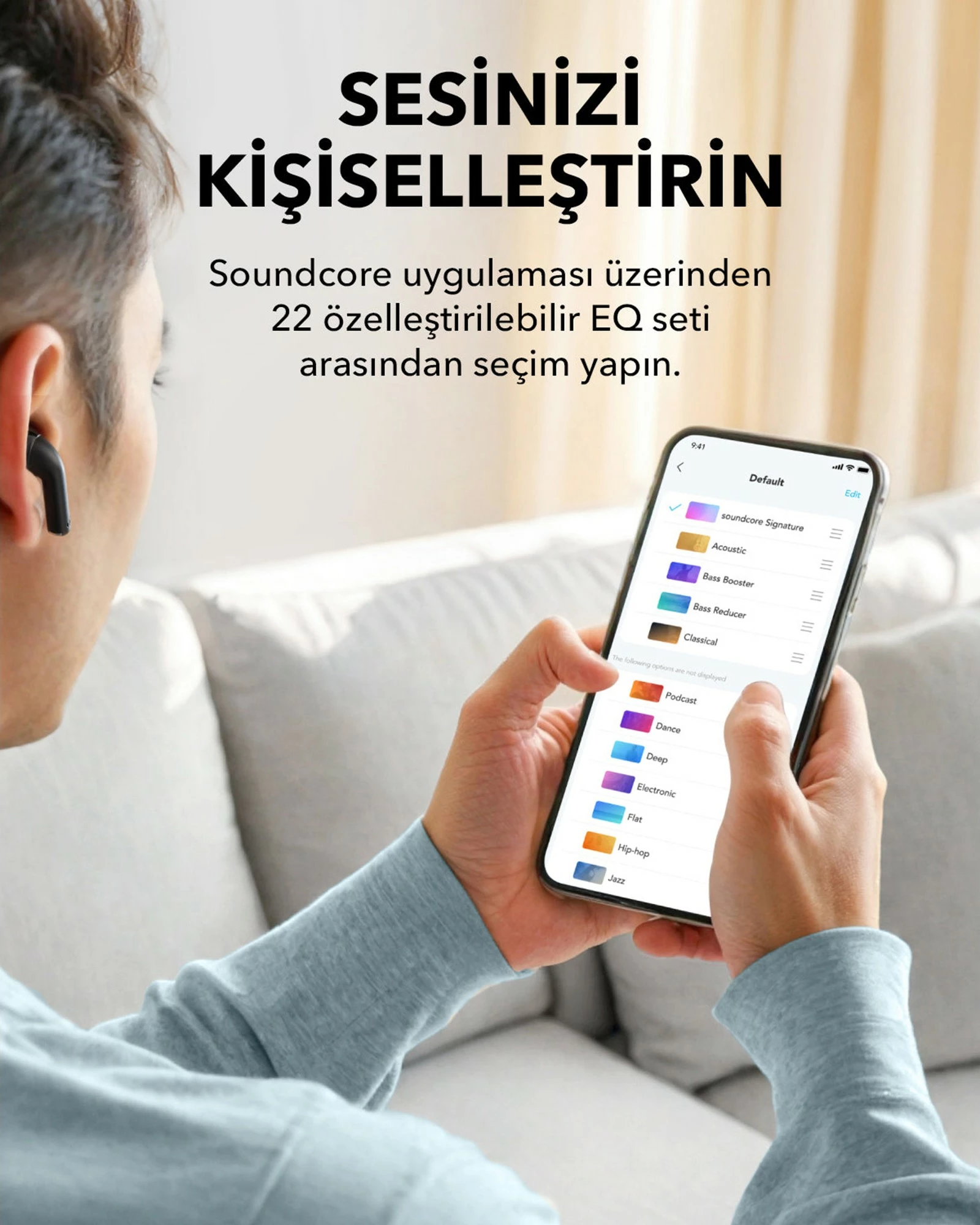 Brezžične TWS slušalke Soundcore K20i, USB Type-C, črne