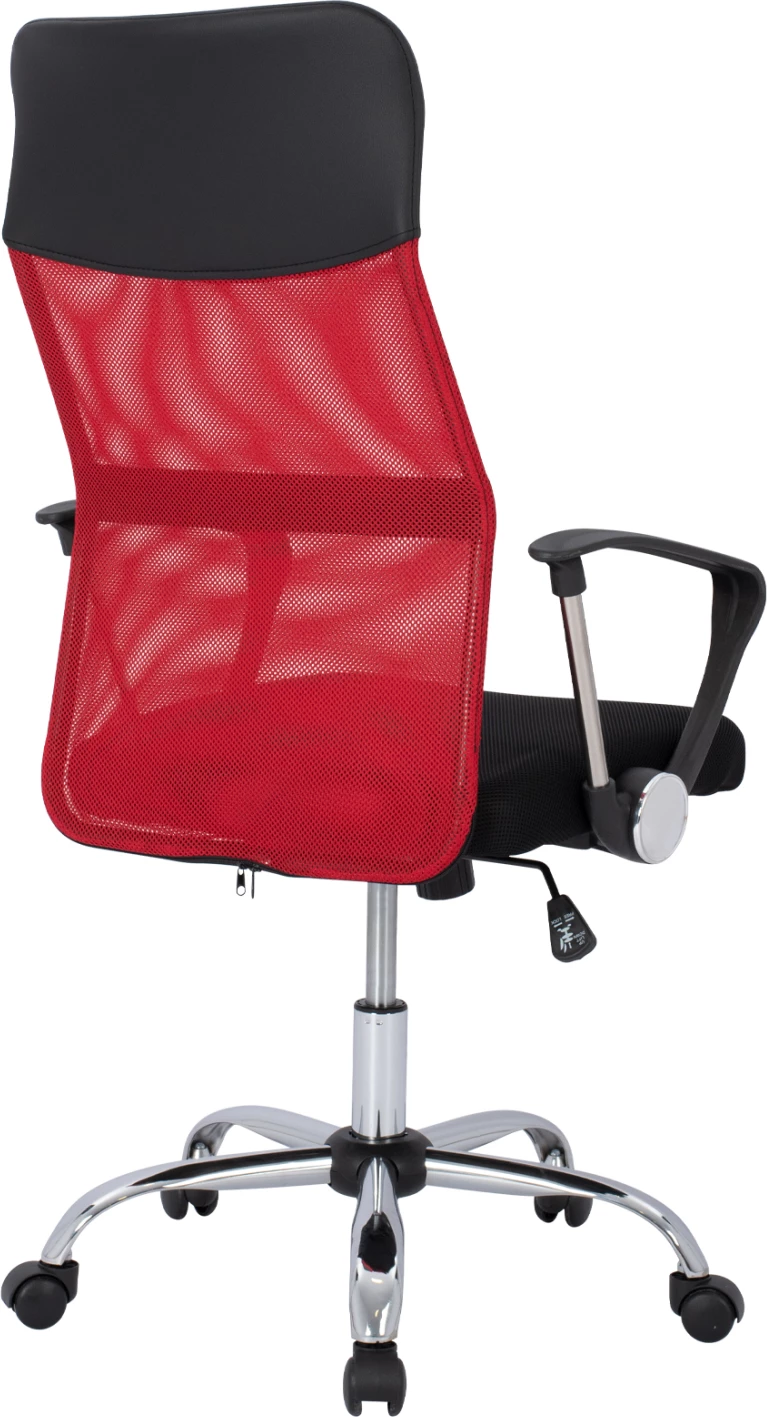 Pisarniški stol FH1000.07 Črna Rdeča Mreža kromirana noga 61x58x118
