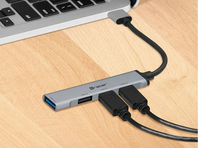 USB HUB Tracer H41, 4 priključki, TRAPOD47000, srebrn