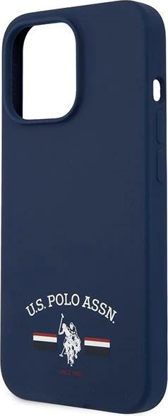Ovitek za telefon za iPhone 13 Pro Max 6,7", silikonski, modra (navy) U.S. Polo Assn. USHCP13XSFGV