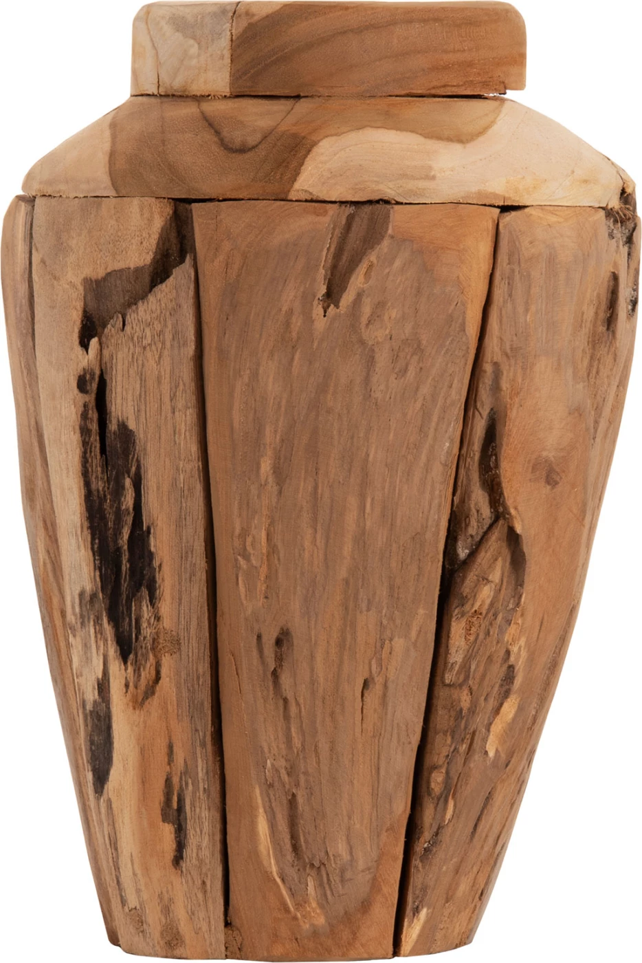 Dekorativna vaza FH7917 iz recikliranih kosov tikovega lesa v naravni barvi Φ15x30Hcm