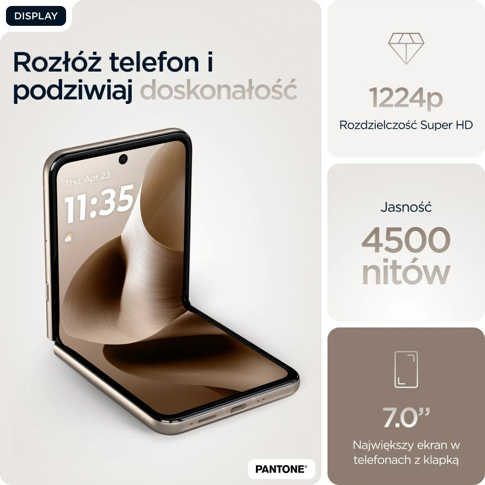Pametni telefon z zložljivim zaslonom 6,96" , 16 GB RAM, 512 GB, 5G, Wood Motorola razr 60 ultra