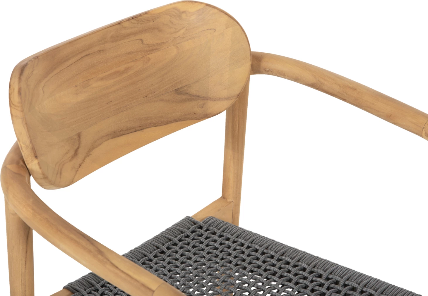 Fotelj OSLO FH9636.08 iz tikovine v naravni barvi in sivi vrvi 55x54x80Hcm