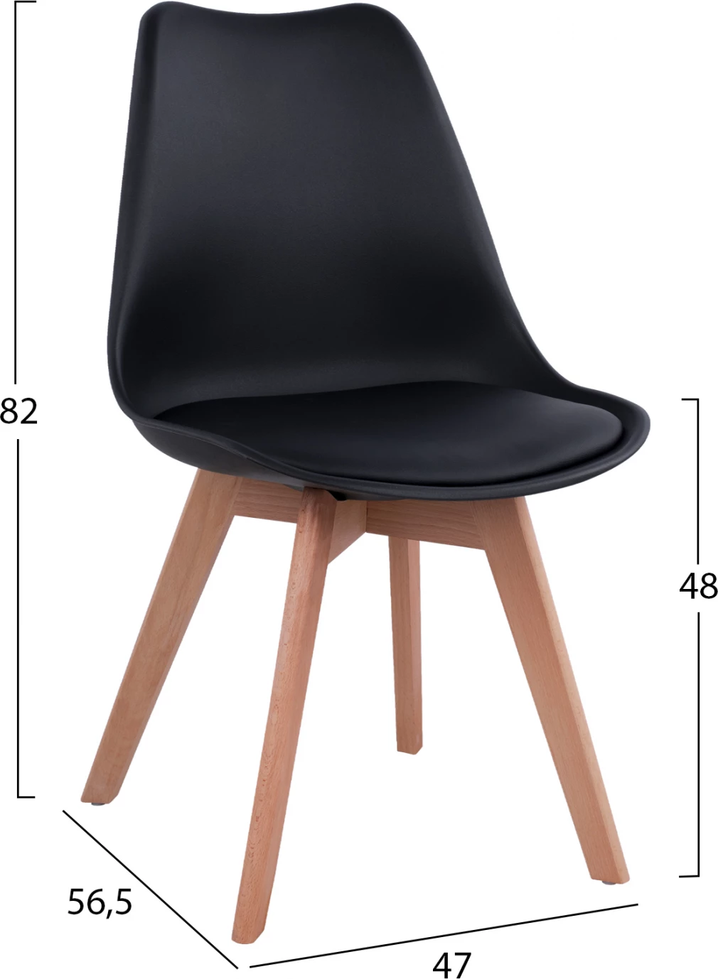 Komplet jedilnice 5 kosov miza Φ90X74 in 4 črne stole VEGAS FH11694.02