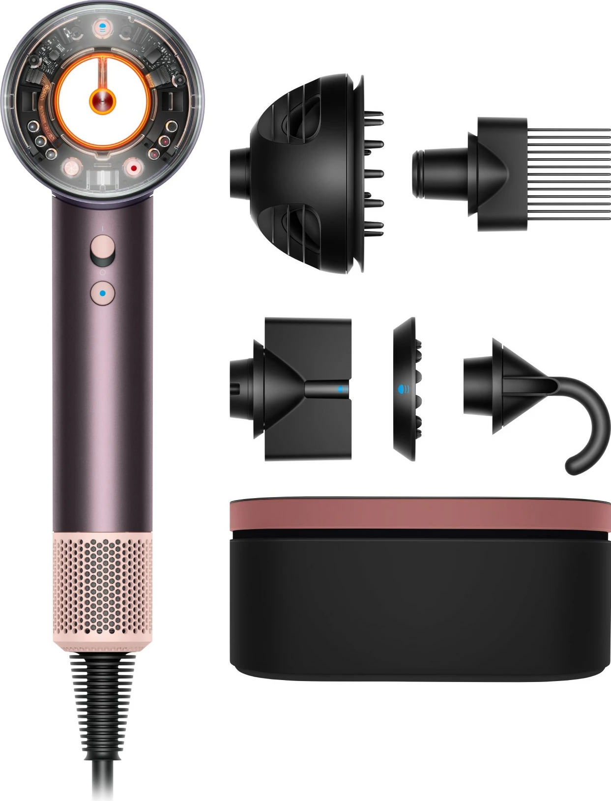 Sušilnik las Dyson Supersonic Nural, 1600 W, 5 nastavkov, Jasper/Plum