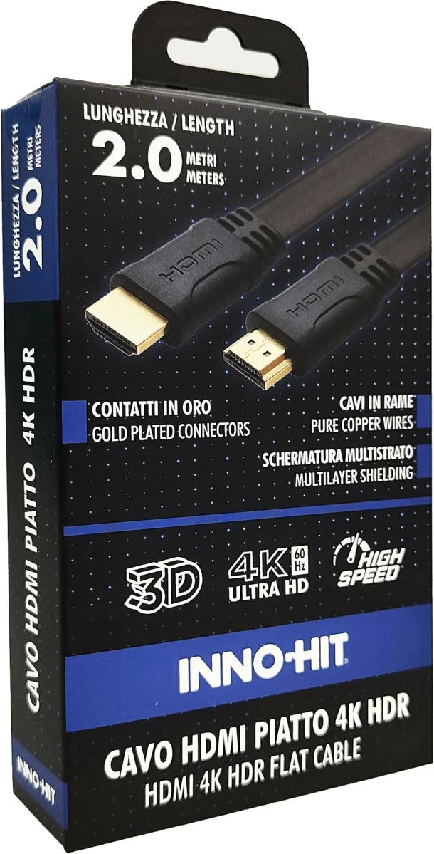 HDMI kabel 4K HDR, Inno-Hit, 2 m, črn