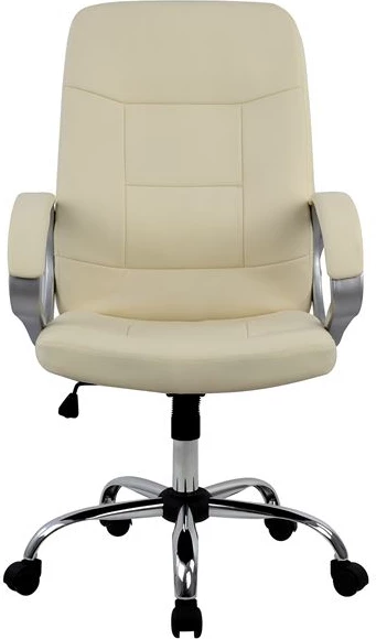 Pisarniški stol za vodje FH1024.08 krem z kromirano osnovo 64x55x120