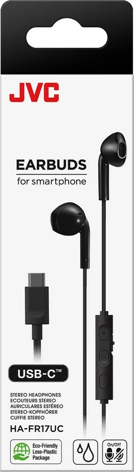 Slušalke z žico JVC HA-FR17UC, USB Type-C, črne