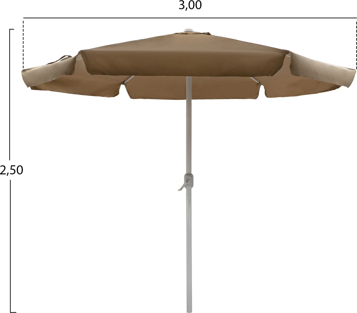 Aluminijasti dežnik Φ3Μ FH6003.02 moka z dvigalom