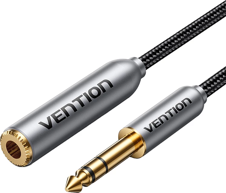 Avdio kabel 6,35 mm Vention BCXHF, 1 m, moški–ženski, črn