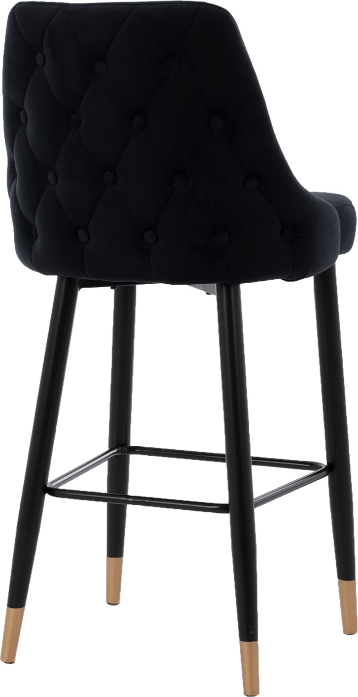 Serenity barski stol HM8519.04 črni žamet s kovinskim okvirjem 53x48x110 cm, set 2 kosov