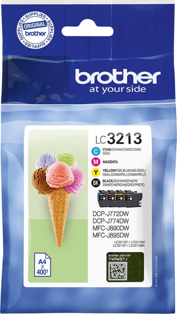 Komplet originalnih črnil, Brother LC-3213VAL, standard, CMYK, 4-delni