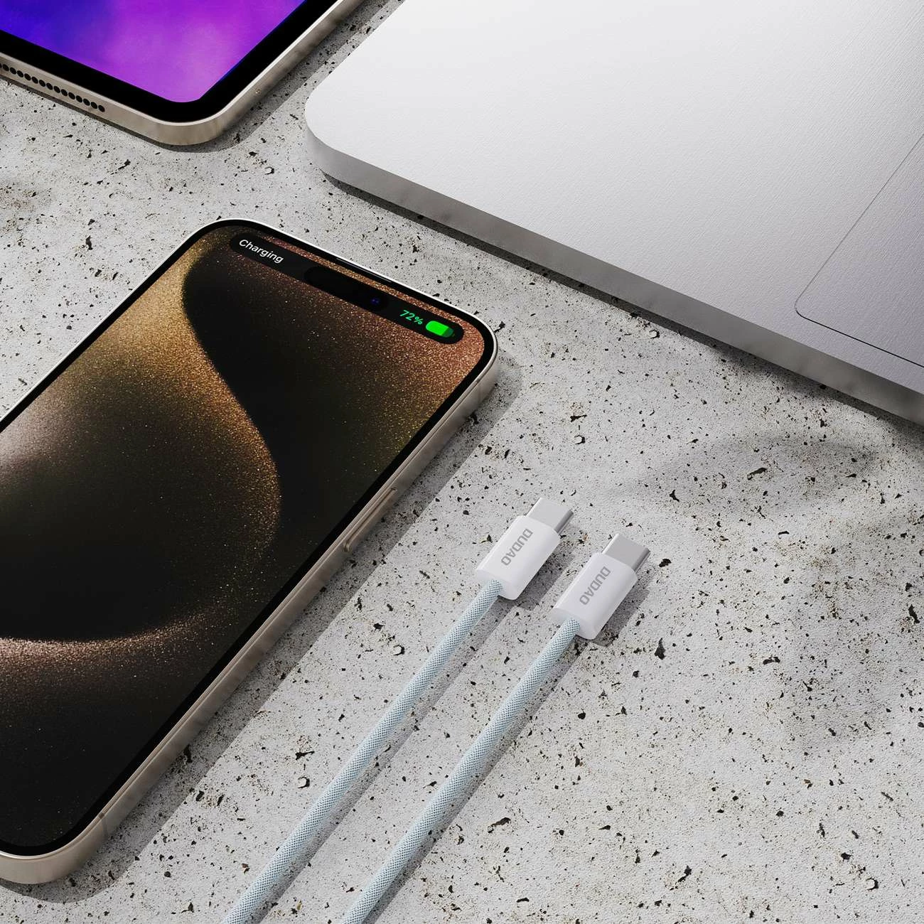 USB-C na USB-C kabel Dudao L6C, 2 m, 30 W, svetlo modra